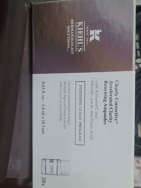 Kiehl's Clearly Corrective Renewing Ampoules - Brown and White Packaging